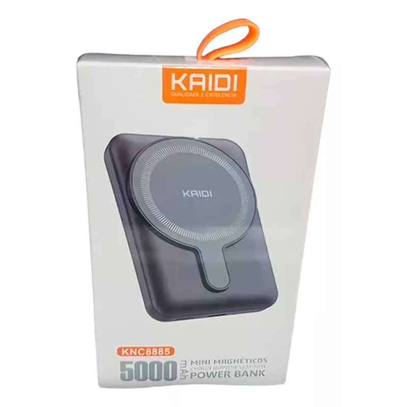 Mini Power Bank Carga Rápida Sem Fio 5000 Mah Knc-8885